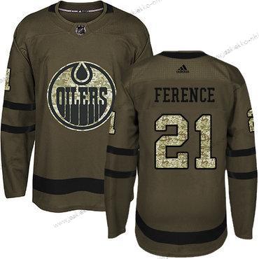 Adidas Nuoret Edmonton Oilers #21 Andrew Ference Vihreä Salute to Service Ommeltu NHL Paita