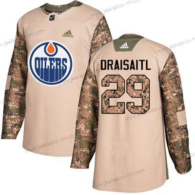 Adidas Nuoret Edmonton Oilers #29 Leon Draisaitl Maastokuvio Aito 2017 Veterans Day Ommeltu NHL Paita