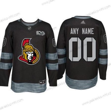 Adidas Ottawa Senators Mukautettu Musta 1917-2017 100th Vuosipäivä Ommeltu NHL Paita