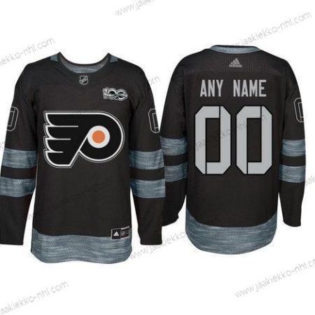 Adidas Philadelphia Flyers Mukautettu Musta 1917-2017 100th Vuosipäivä Ommeltu NHL Paita