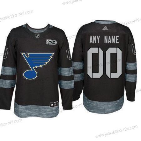 Adidas St. Louis Blues Mukautettu Musta 1917-2017 100th Vuosipäivä Ommeltu NHL Paita