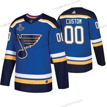 Adidas St. Louis Blues Mukautettu Sininen 2019 Stanley Cup Champions Paita