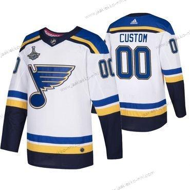 Adidas St. Louis Blues Mukautettu Valkoinen 2019 Stanley Cup Champions Paita