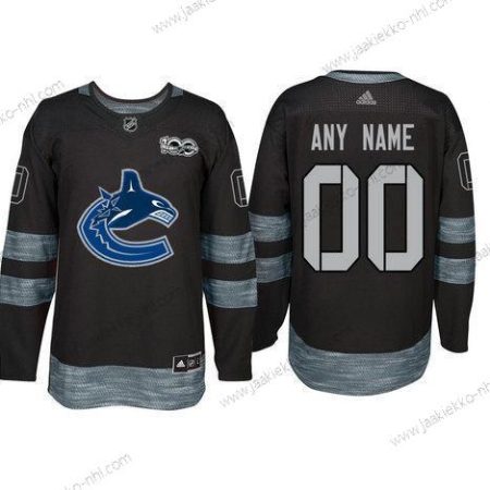 Adidas Vancouver Canucks Mukautettu Musta 1917-2017 100th Vuosipäivä Ommeltu NHL Paita