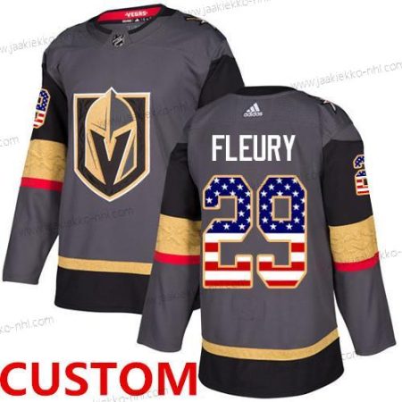 Adidas Vegas Golden Knights Mukautettu Harmaa Kotiottelupaita Aito USA Flag Ommeltu NHL Paita