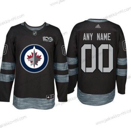 Adidas Winnipeg Jets Mukautettu Musta 1917-2017 100th Vuosipäivä Ommeltu NHL Paita