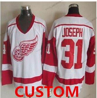 Detroit Red Wings Mukautettu Valkoinen CCM Retro Ommeltu NHL Paita