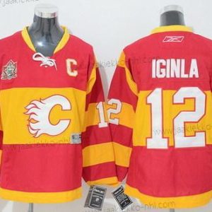 Lasten Calgary Flames #12 Jarome Iginla Punainen Vieraspaita Paita