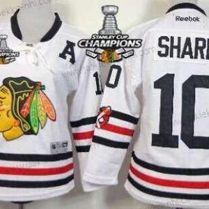 Lasten Chicago Blackhawks #10 Patrick Sharp 2015 Talvi Klassinen Valkoinen Paita W/2015 Stanley Cup Champion Patch