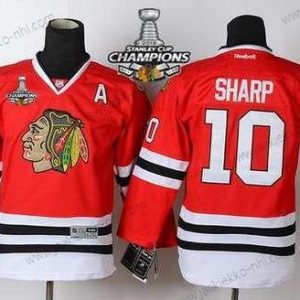 Lasten Chicago Blackhawks #10 Patrick Sharp Punainen Paita W/2015 Stanley Cup Champion Patch