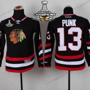 Lasten Chicago Blackhawks #13 Cm Punk 2014 Stadium Series Musta Paita W/2015 Stanley Cup Champion Patch