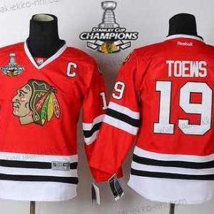 Lasten Chicago Blackhawks #19 Janathan Toews Punainen Paita W/2015 Stanley Cup Champion Patch