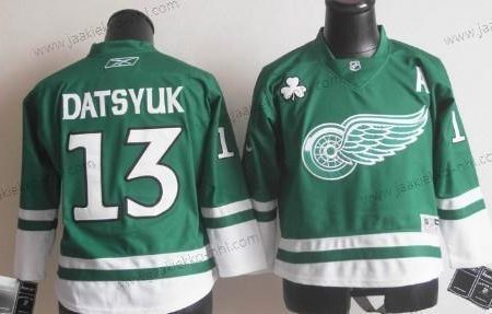 Lasten Detroit Red Wings #13 Pavel Datsyuk St. Patrick’S Day Vihreä Paita