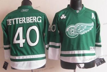 Lasten Detroit Red Wings #40 Henrik Zetterberg St. Patrick’S Day Vihreä Paita