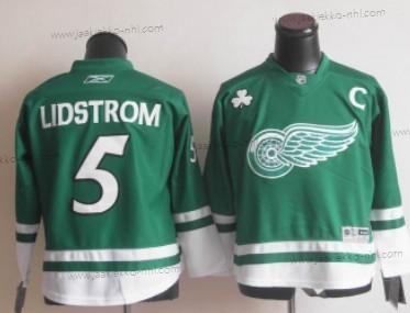 Lasten Detroit Red Wings #5 Nicklas Lidstrom St. Patrick’S Day Vihreä Paita