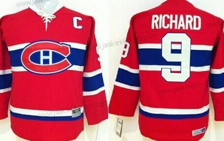 Lasten Montreal Canadiens #9 Maurice Richard Punainen Retro CCM Paita