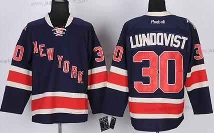 Lasten New York Rangers #30 Henrik Lundqvist Laivastonsininen Sininen Vieraspaita 85Th Paita