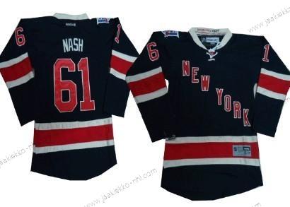 Lasten New York Rangers #61 Rick Nash Dark Sininen Vieraspaita 85Th Paita