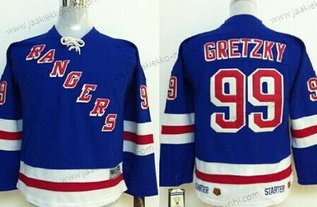 Lasten New York Rangers #99 Wayne Gretzky Sininen Retro Paita