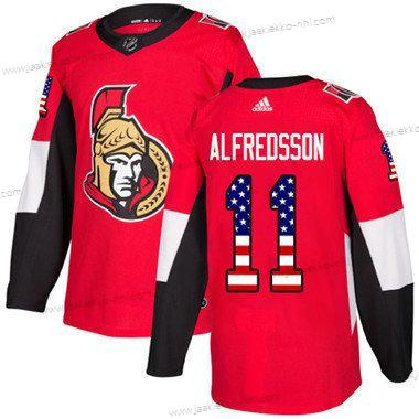 Lasten Ottawa Senators 11 Daniel Alfredsson Punainen Kotiottelupaita Aito USA Flag Ommeltu NHL Paita