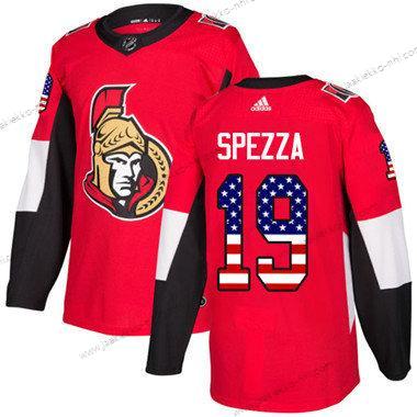 Lasten Ottawa Senators 19 Jason Spezza Punainen Kotiottelupaita Aito USA Flag Ommeltu NHL Paita