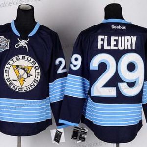 Lasten Pittsburgh Penguins #29 Marc-Andre Fleury Laivastonsininen Sininen Vieraspaita Paita