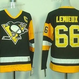 Lasten Pittsburgh Penguins #66 Mario Lemieux Musta Retro CCM Paita