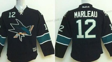 Lasten San Jose Sharks #12 Patrick Marleau Musta Paita