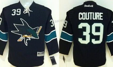 Lasten San Jose Sharks #39 Logan Couture Musta Vieraspaita Paita