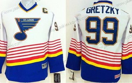 Lasten St. Louis Blues #99 Wayne Gretzky Valkoinen Retro CCM Paita