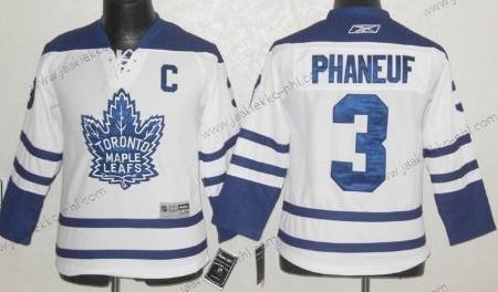 Lasten Toronto Maple Leafs #3 Dion Phaneuf Valkoinen Vieraspaita Paita