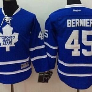 Lasten Toronto Maple Leafs #45 Jonathan Bernier Sininen Paita