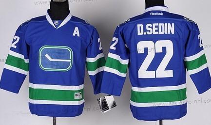 Lasten Vancouver Canucks #22 Daniel Sedin Sininen Vieraspaita Paita