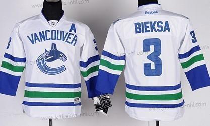 Lasten Vancouver Canucks #3 Kevin Bieksa Valkoinen Paita