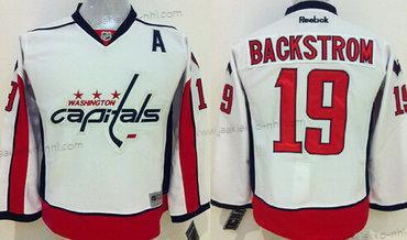 Lasten Washington Capitals #19 Nicklas Backstrom Valkoinen Paita