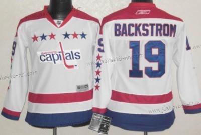 Lasten Washington Capitals #19 Nicklas Backstrom Valkoinen Vieraspaita Paita