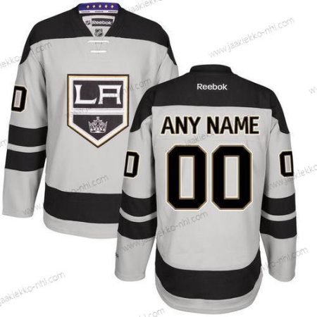 Los Angeles Kings Mukautettu Harmaa Vaihtopaita Ommeltu NHL Reebok Jääkiekko Paita