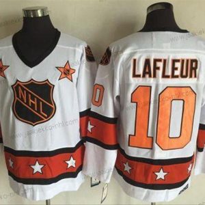 Miesten 1972-81 NHL All-Star #10 Guy Lafleur Valkoinen CCM Ommeltu Vintage Jääkiekko Paita