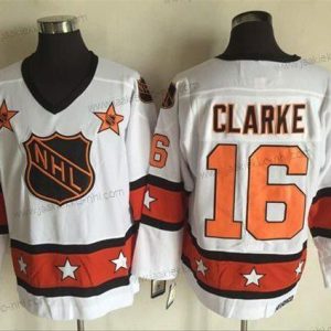 Miesten 1972-81 NHL All-Star #16 Bobby Clarke Valkoinen CCM Ommeltu Vintage Jääkiekko Paita