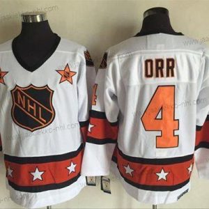 Miesten 1972-81 NHL All-Star #4 Bobby Orr Valkoinen CCM Ommeltu Vintage Jääkiekko Paita