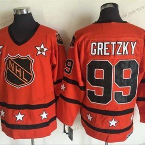 Miesten 1972-81 NHL All-Star #99 Wayne Gretzky Oranssi CCM Ommeltu Vintage Jääkiekko Paita