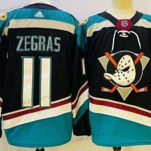 Miesten Anaheim Ducks #11 Trevor Zegras Musta Aito Paita