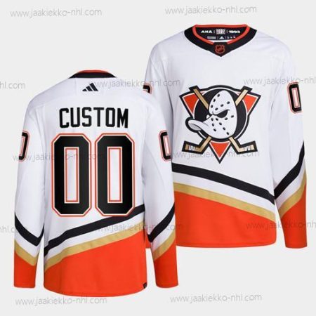 Miesten Anaheim Ducks Mukautettu Valkoinen 2022-23 Käänteinen Retro Ommeltu Paita