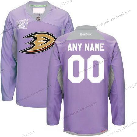 Miesten Anaheim Ducks Mukautettu Violetti Pinkki Reebok Jääkiekko Taistelee syöpää vastaan Harjoitus Paita