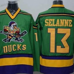 Miesten Anaheim Mighty Ducks #13 Teemu Selanne 1991-92 Vihreä CCM Vintage Paita