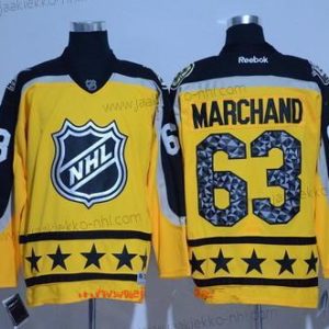 Miesten Atlantic Division Boston Bruins #63 Brad Marchand Reebok Keltainen 2017 NHL All-Star Ommeltu Jääkiekko Paita