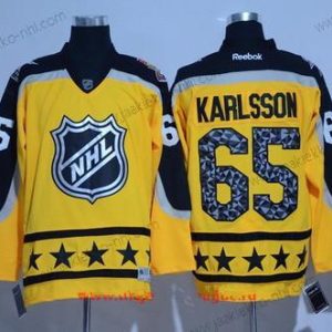 Miesten Atlantic Division Ottawa Senators #65 Erik Karlsson Reebok Keltainen 2017 NHL All-Star Ommeltu Jääkiekko Paita