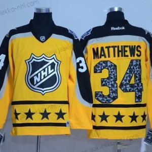 Miesten Atlantic Division Toronto Maple Leafs #34 Auston Matthews Reebok Keltainen 2017 NHL All-Star Ommeltu Jääkiekko Paita