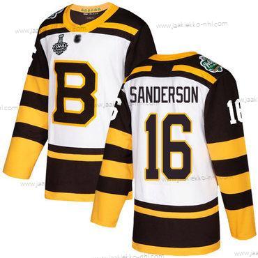 Miesten Boston Bruins #16 Derek Sanderson Valkoinen Aito 2019 Talvi Klassinen 2019 Stanley Cup Final Bound Ommeltu Jääkiekko Paita