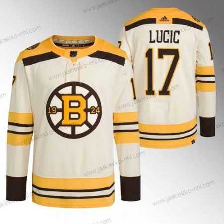 Miesten Boston Bruins #17 Milan Lucic Kerma 100th Vuosipäivä Ommeltustitched Paita